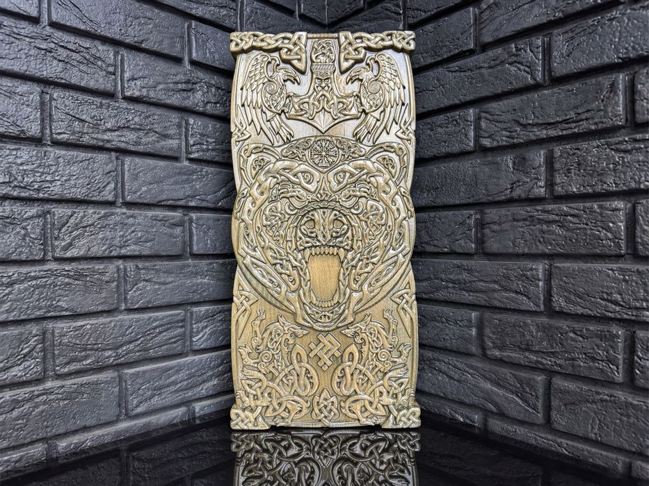 Эксклюзивные резные деревянные нарды в стиле викингов