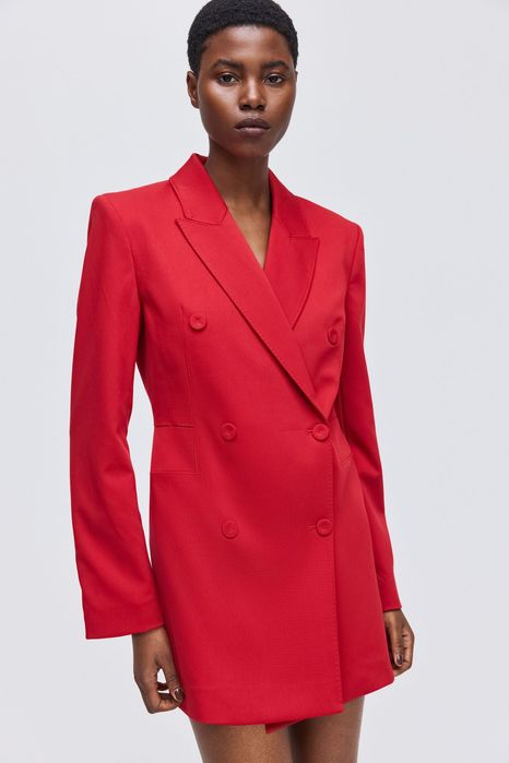 Стильна червона сукня-піджак (blazer dress)