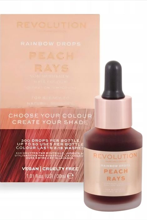 Revolution toner krople koloryzujące Peach Brzoskwinia Rainbow Drops 3