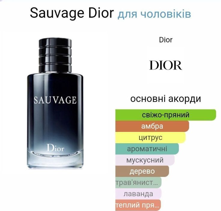 Christian Dior Sauvage 100мл Парфуми чоловічі, парфуми на осінь, свіжі парфуми, солодкі