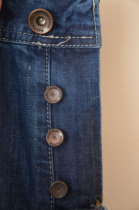 Spodnie dżinsy jeansy Alessandro Salvarini W42 L30 nowe z met. granat