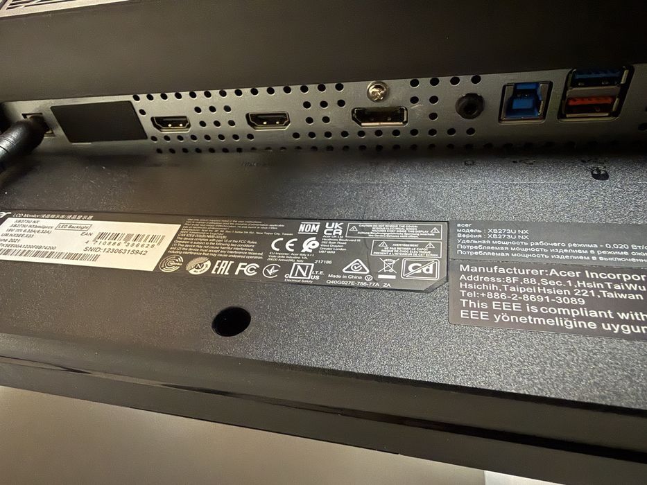 Monitor Acer XB273 NX matowy 2K, IPS, 275Hz, HDR400, G-sync