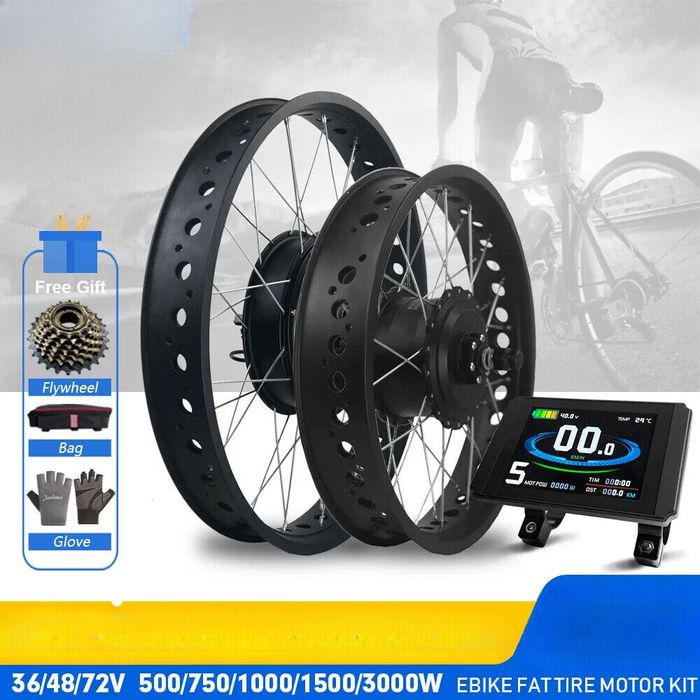 Полный ЭлектроНабор для ФЭТБАЙК (мотор аккумулятор контроллер дисплей)