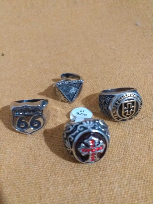 4 Anéis Masculino em Aço Inoxidável de Excelente Qualidade