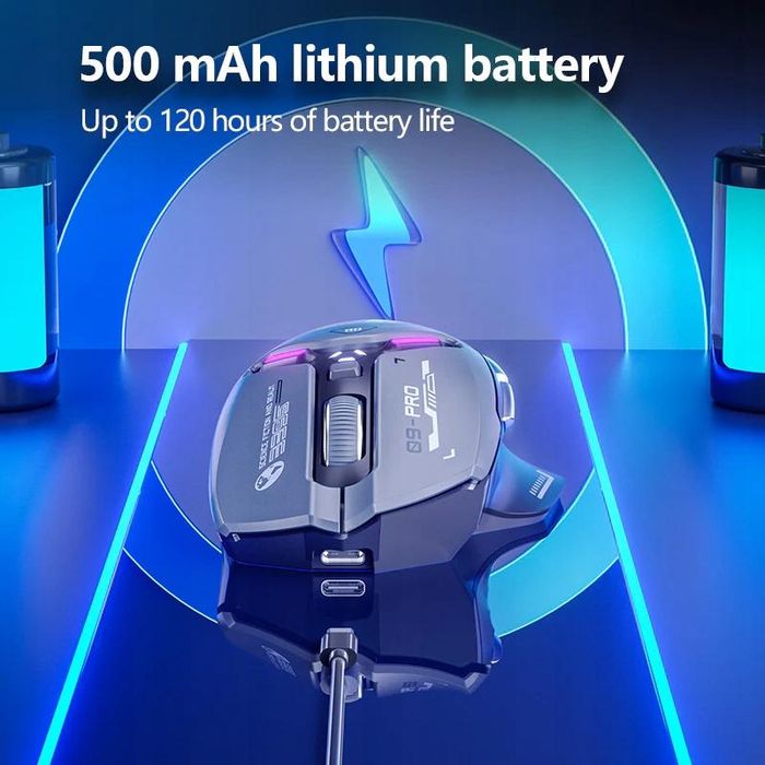 Inphic in9 pro myszka gamingowa, ładowalna, rgb, 10000 dp bt usb 2.4 g