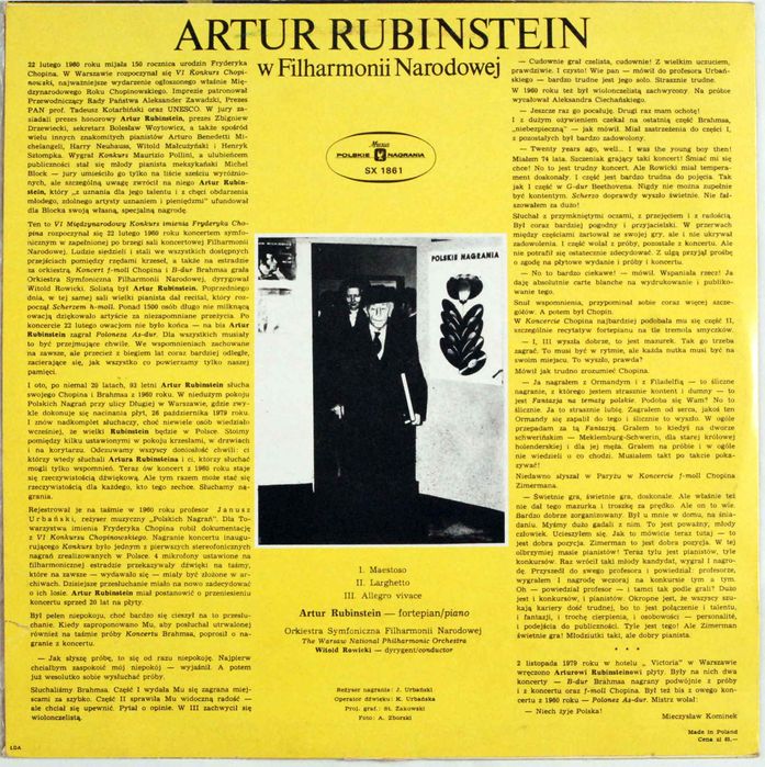 Artur Rubinstein W Filharmonii Narodowej