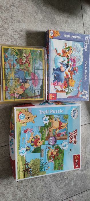Puzzle Kubuś Puchatek 3 szt. 100, 50, 36, 20 el