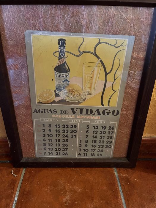 Quadro com calendário original de 1959