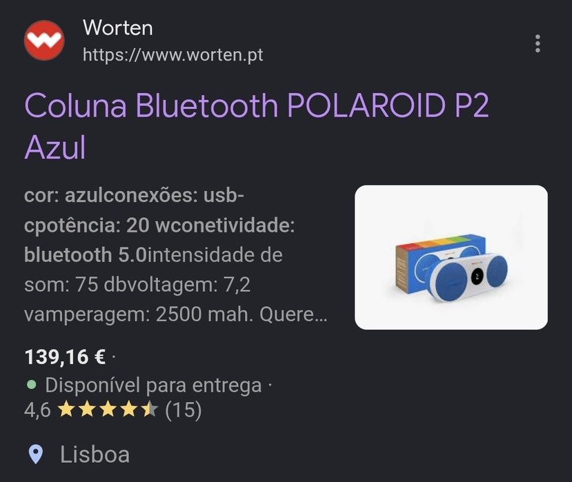 Coluna Bluetooth Polaroid P2
