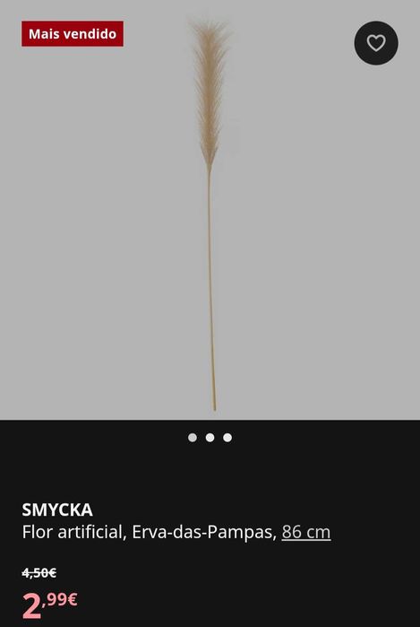 Conjunto de flores artificiais IKEA Erva-das-Pampas