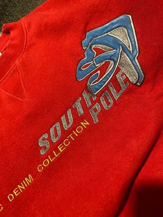 Bluza męska southpole rap hiphop boxy Y2k Logo haft czerwony M L jnco