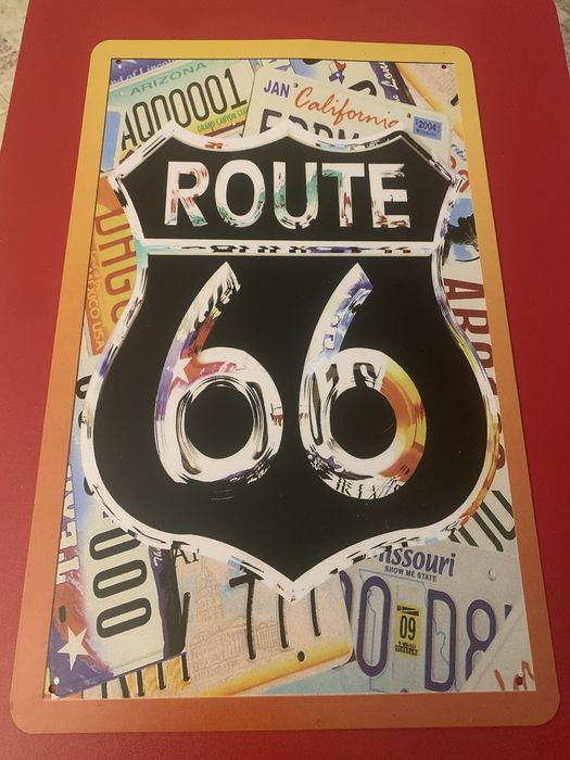 Placa metalica route 66