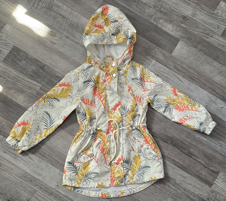 Dłuższa kurtka wiatrówka parka płaszcz ściągacze liście Reserved 110