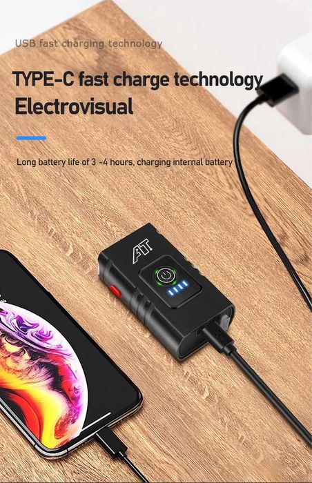 Led luz dianteira da bicicleta tipo-c recarregável