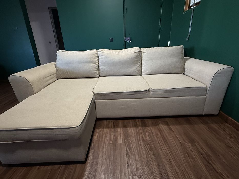 Sofa-cama com chaise long reversível