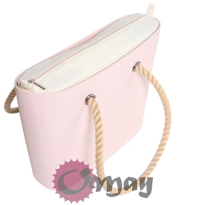 Naturalny Organizer OBAG URBAN len kremowy beżowy 2 kieszenie VIP OMAY