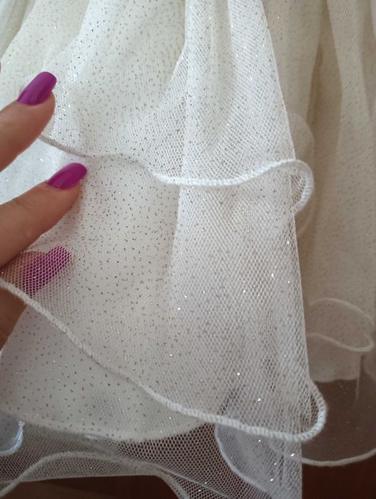 Vestido batizado beje