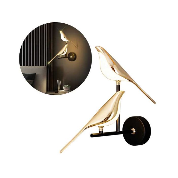 ELEGANCKI Złoty Kinkiet LED - Idealny do Sypialni Baru Salonu Biura