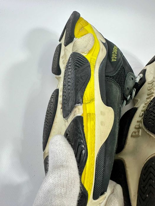 Oryginalne Buty Balenciaga Triple S Czarno-żółte