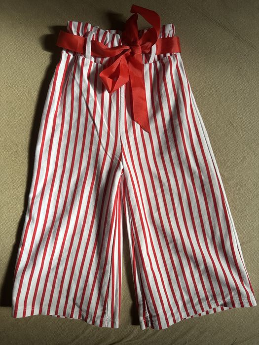 Палаццо в смужку льон італія широкі штани