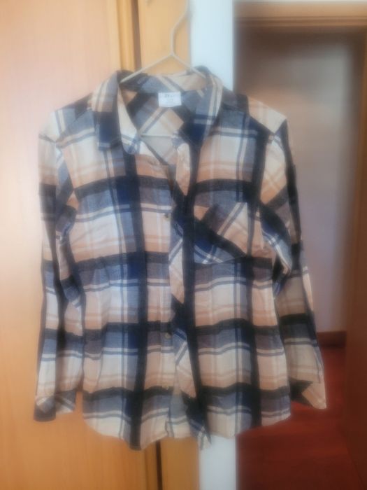 Camisa de criança da ZY, em padrão xadrez