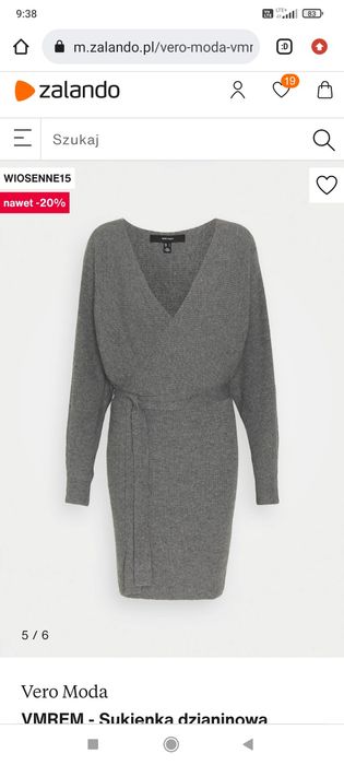 Sukienka dzianinowa Vero Moda VMREM M