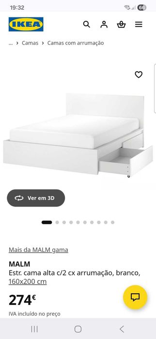 Cama Casal praticamente nova c/ colchão