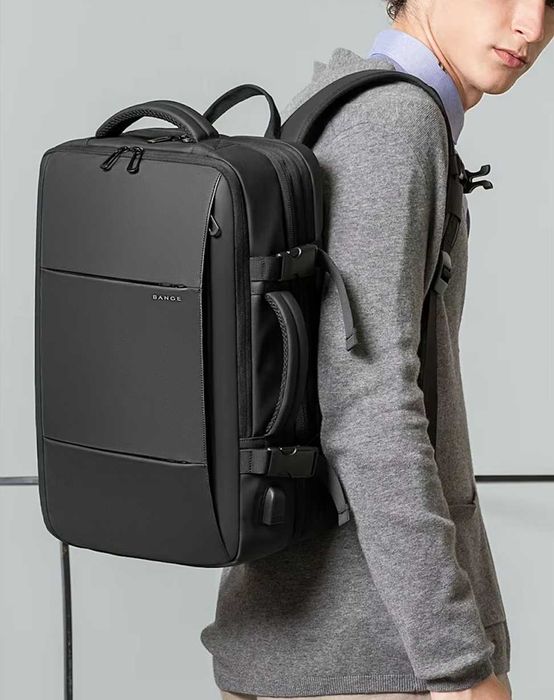 BANGE Plecak Do Samolotu Turystyczny Biznesowy Laptop 17,3 USB Prezent