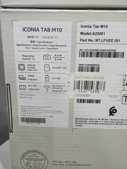 Планшети  Acer Iconia Tab M10 та Р10 4/128 ГБ вітринні варіанти, в ідеалі є кількість та опт