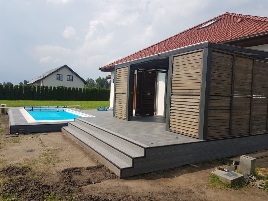 Zadaszenie tarasu, wiata, domek, zadaszenie, donice - krótki termin re