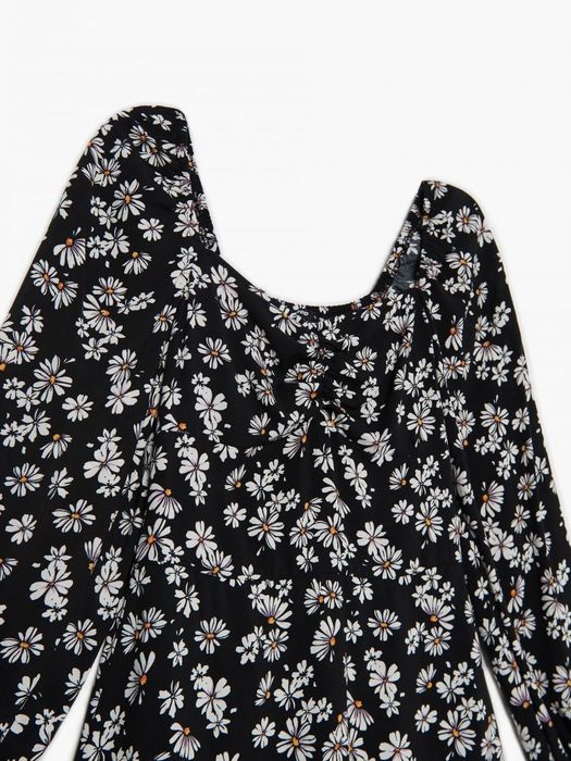 Czarna Sukienka w Stokrotki XL Cropp