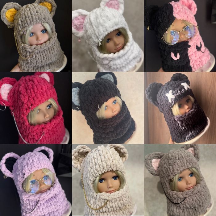 Балаклава детская/взрослая с ушами зайца,мишки,кота,шлем,тренд TikTok