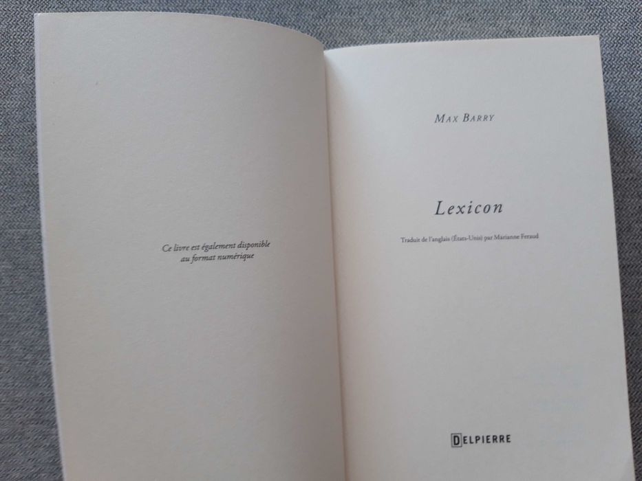 Livro "Lexicon" de Max barry