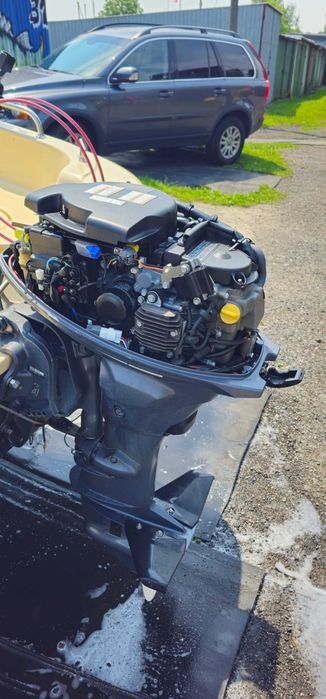 Łódź motorowa łódka wędkarska Alfa 450 + silnik yamaha 25getl + wózek slipowy