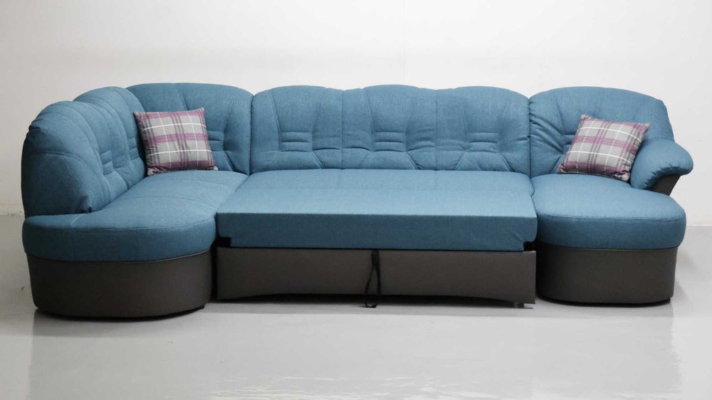 TBR Nowy NIEMIECKI narożnik U funkcja spania, rogówka, kanapa sofa tka