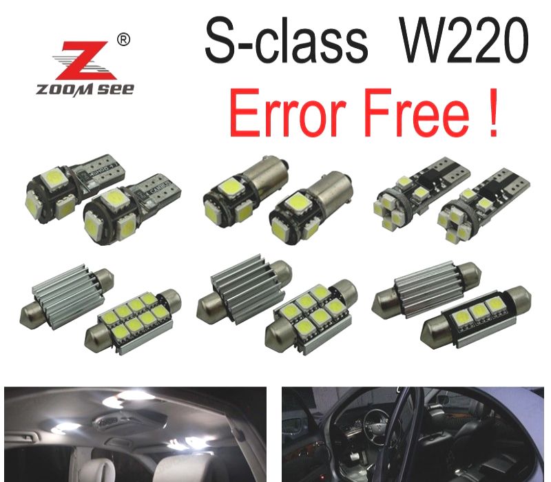KIT COMPLETO DE 22 LÂMPADAS LED INTERIOR MERCEDES CLASE S W220 S320 S350 S400 S420 S430 99-05
