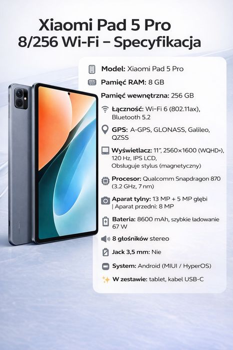 Xiaomi Pad 5 Pro 8GB / 256GB Wi-Fi + Gps