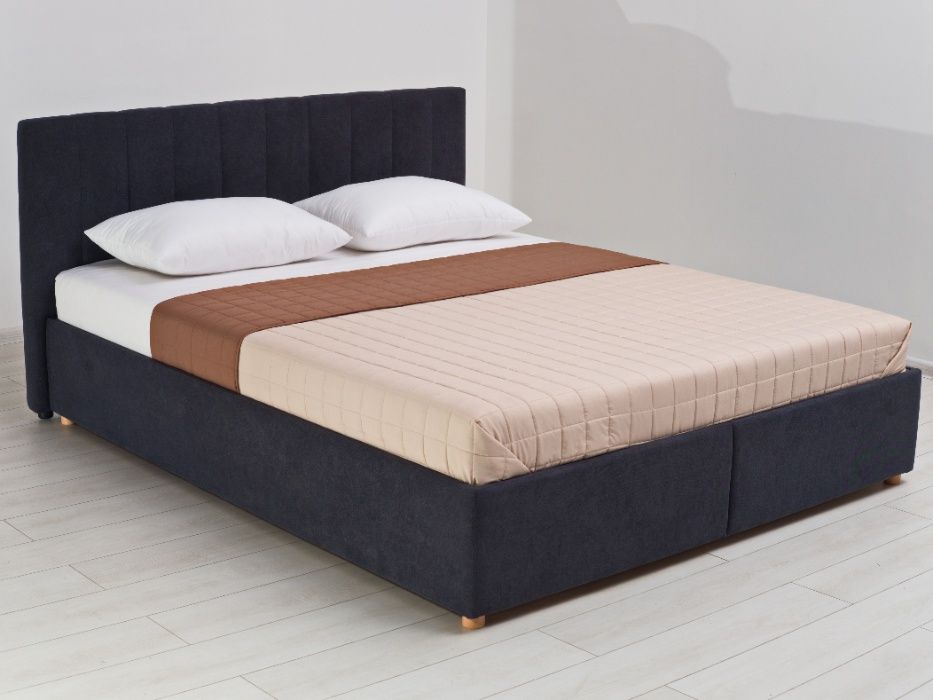 Мягкая двуспальная Кровать Stripe L 160Х200 с нишей для белья