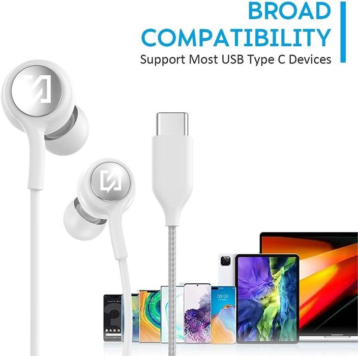 NEWTOP CF28 - Навушники USB-C. HiFi стереогарнітура з мікрофоном, керуванням гучністю для Samsung, Xiaomi, iPhone 15+