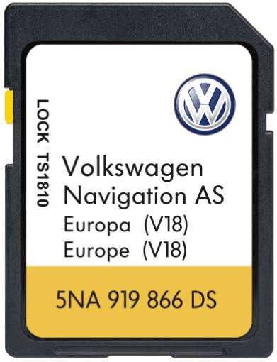 Cartão SD Volkswagen GPS AS Discovery Media MIB2 Europa 2024/2025 v18