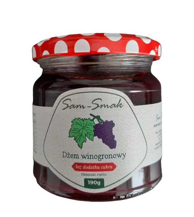Dżem winogronowy BEZ DODATKU CUKRU domowy 190 gram