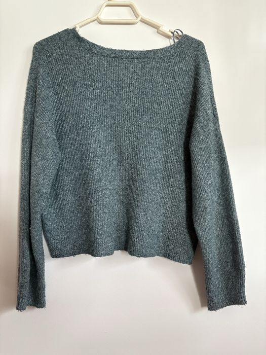 Cardigan azul e cinzento Pull&Bear