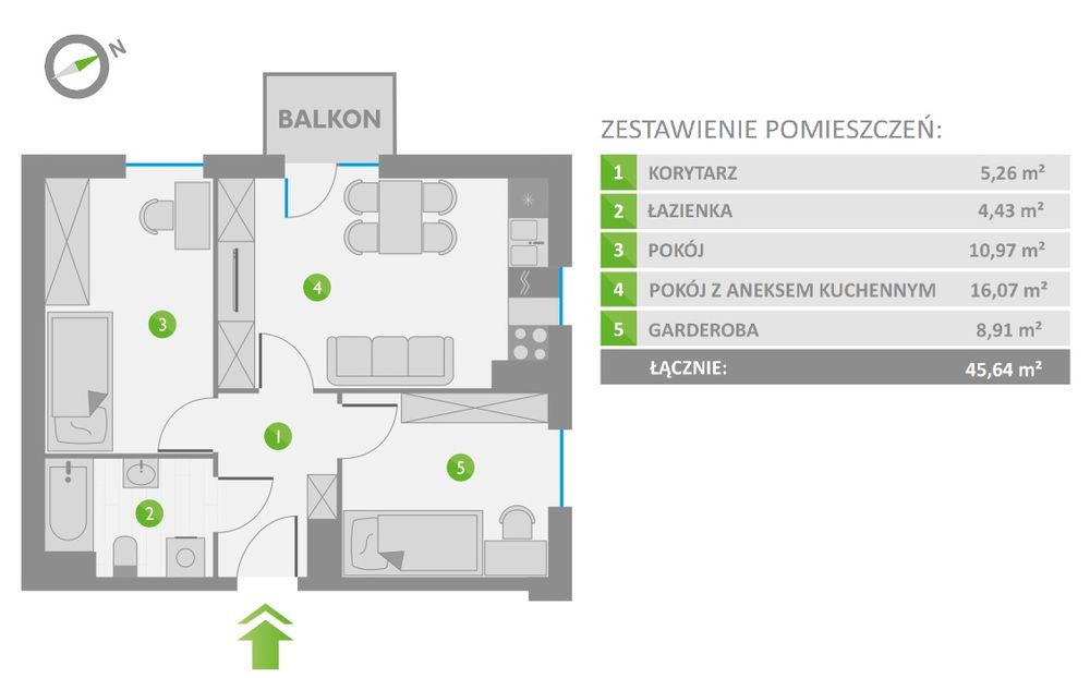 Mieszkanie trzypokojowe, Poznań, rynek pierwotny, stan deweloperski - Widok 5