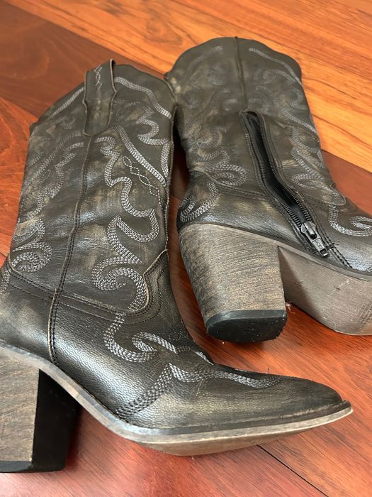 Botas texanas em pele usadas 2vezes Tamanho 36 Marca Drakart