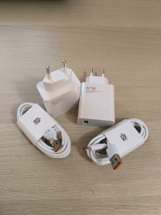 NOWY ZESTAW 2x Szybka Ładowarka 67W do telefonu + 2x kabel USB-C
