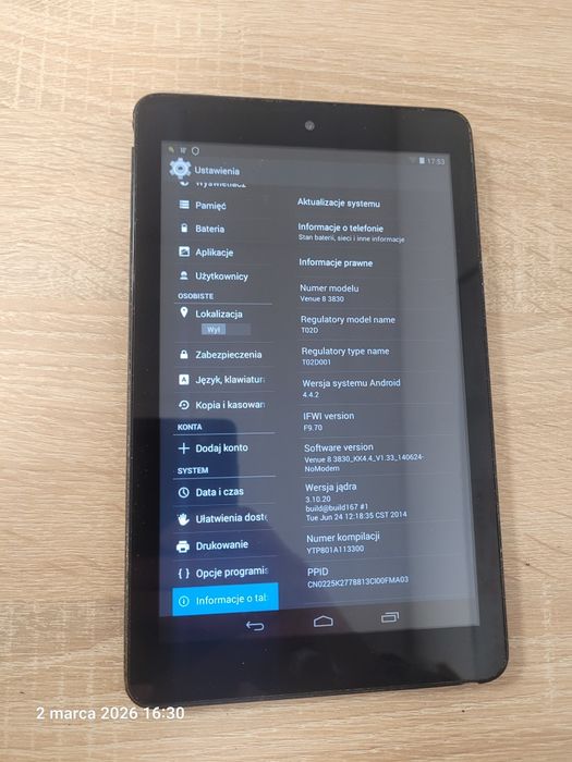 Tablet Dell Venue 8 3830 oraz Samsung  SM-T230NU