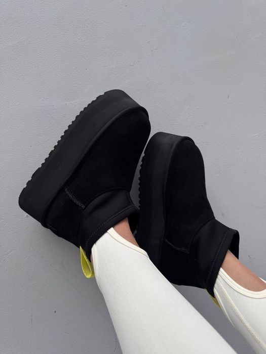 Женские угги UGG Mini Dipper Black жіночі уггі уги угг на платформе