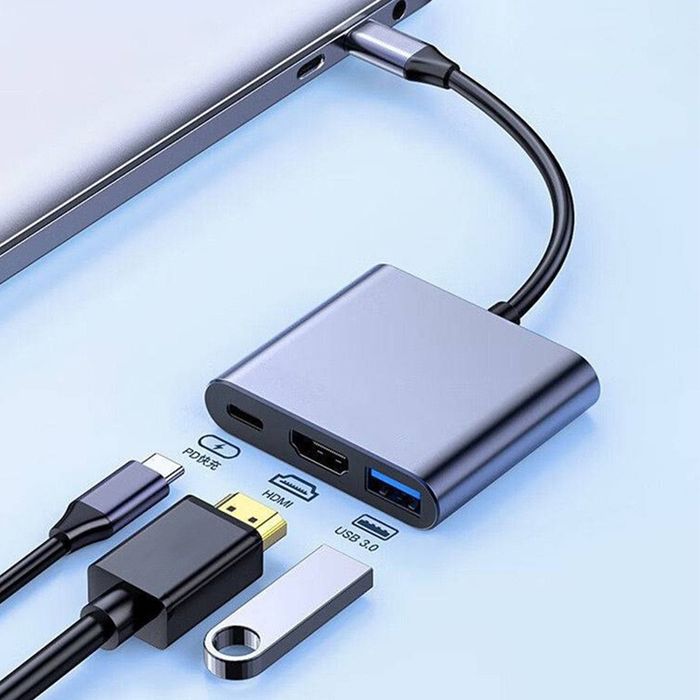 Перехідник/ адаптер Hub 3-in-1 USB - C/Type - C in HDMI, USB Конвертер