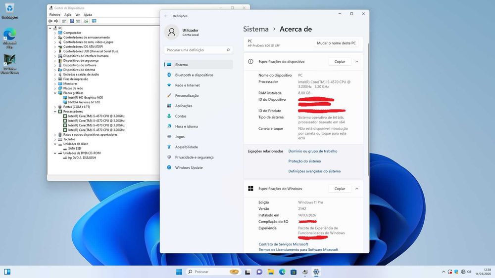 HP prodesk Core I5 8Gb 240Gb SSD NVidia geforce hdmi Win11 wifi