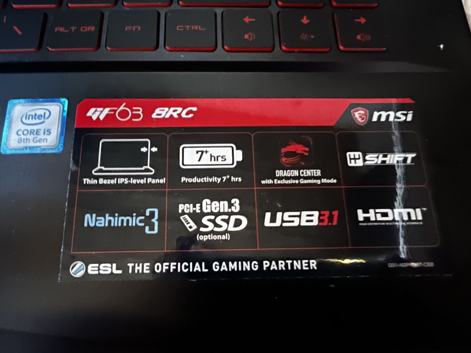 Używany MSI GF63 8RC